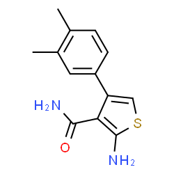 ChemSpider 2D Image | 2-Amino-4-(3,4-dimethylphenyl)-3-thiophenecarboxamide | C13H14N2OS