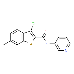 ChemSpider 2D Image | 3-Chloro-6-methyl-N-(3-pyridinyl)-1-benzothiophene-2-carboxamide | C15H11ClN2OS
