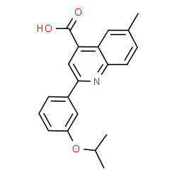 ChemSpider 2D Image | 2-(3-Isopropoxyphenyl)-6-methyl-4-quinolinecarboxylic acid | C20H19NO3