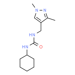 ChemSpider 2D Image | 1-Cyclohexyl-3-[(1,3-dimethyl-1H-pyrazol-4-yl)methyl]urea | C13H22N4O