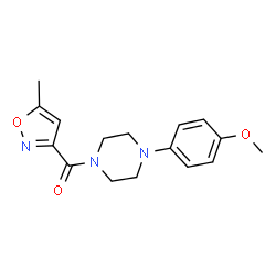 ChemSpider 2D Image | [4-(4-Methoxyphenyl)-1-piperazinyl](5-methyl-1,2-oxazol-3-yl)methanone | C16H19N3O3