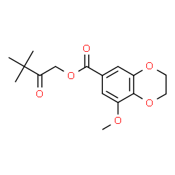 ChemSpider 2D Image | 3,3-Dimethyl-2-oxobutyl 8-methoxy-2,3-dihydro-1,4-benzodioxine-6-carboxylate | C16H20O6