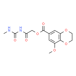 ChemSpider 2D Image | 2-[(Methylcarbamoyl)amino]-2-oxoethyl 8-methoxy-2,3-dihydro-1,4-benzodioxine-6-carboxylate | C14H16N2O7