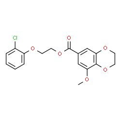 ChemSpider 2D Image | 2-(2-Chlorophenoxy)ethyl 8-methoxy-2,3-dihydro-1,4-benzodioxine-6-carboxylate | C18H17ClO6
