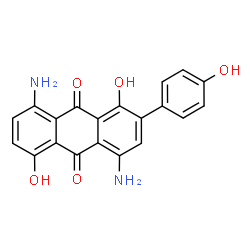 ChemSpider 2D Image | 1,5-Diamino-4,8-dihydroxy-3-(4-hydroxyphenyl)anthraquinone | C20H14N2O5