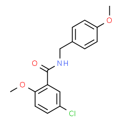 ChemSpider 2D Image | 5-Chloro-2-methoxy-N-(4-methoxybenzyl)benzamide | C16H16ClNO3