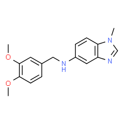ChemSpider 2D Image | N-(3,4-Dimethoxybenzyl)-1-methyl-1H-benzimidazol-5-amine | C17H19N3O2