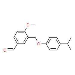 ChemSpider 2D Image | 3-(4-ISOPROPYLPHENOXYMETHYL)-4-METHOXYBENZALDEHYDE | C18H20O3