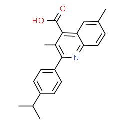 ChemSpider 2D Image | 2-(4-Isopropylphenyl)-3,6-dimethyl-4-quinolinecarboxylic acid | C21H21NO2