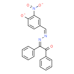 ChemSpider 2D Image | 2-Nitro-4-{(Z)-[(2Z)-(2-oxo-1,2-diphenylethylidene)hydrazono]methyl}phenolate | C21H14N3O4