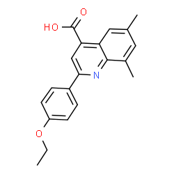 ChemSpider 2D Image | 2-(4-Ethoxyphenyl)-6,8-dimethyl-4-quinolinecarboxylic acid | C20H19NO3