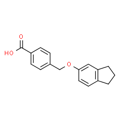 ChemSpider 2D Image | 4-[(2,3-Dihydro-1H-inden-5-yloxy)methyl]benzoic acid | C17H16O3