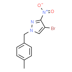 ChemSpider 2D Image | 4-Bromo-1-(4-methylbenzyl)-3-nitro-1H-pyrazole | C11H10BrN3O2
