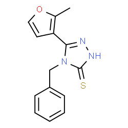 ChemSpider 2D Image | 4-benzyl-5-(2-methyl-3-furyl)-4H-1,2,4-triazole-3-thiol | C14H13N3OS