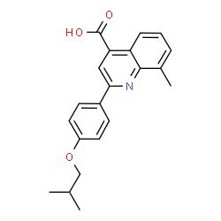 ChemSpider 2D Image | 2-(4-Isobutoxyphenyl)-8-methyl-4-quinolinecarboxylic acid | C21H21NO3
