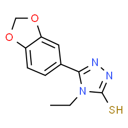 ChemSpider 2D Image | 5-(2H-1,3-benzodioxol-5-yl)-4-ethyl-4H-1,2,4-triazole-3-thiol | C11H11N3O2S