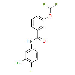 ChemSpider 2D Image | N-(3-Chloro-4-fluorophenyl)-3-(difluoromethoxy)benzamide | C14H9ClF3NO2