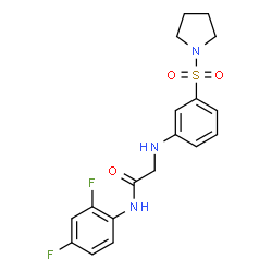 ChemSpider 2D Image | N-(2,4-Difluorophenyl)-N~2~-[3-(1-pyrrolidinylsulfonyl)phenyl]glycinamide | C18H19F2N3O3S