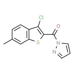 ChemSpider 2D Image | (3-Chloro-6-methyl-1-benzothiophen-2-yl)(1H-pyrazol-1-yl)methanone | C13H9ClN2OS