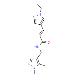 ChemSpider 2D Image | (2E)-N-[(1,5-Dimethyl-1H-pyrazol-4-yl)methyl]-3-(1-ethyl-1H-pyrazol-4-yl)acrylamide | C14H19N5O