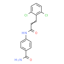 ChemSpider 2D Image | 4-{[3-(2,6-Dichlorophenyl)acryloyl]amino}benzamide | C16H12Cl2N2O2