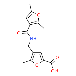 ChemSpider 2D Image | 4-{[(2,5-Dimethyl-3-furoyl)amino]methyl}-5-methyl-2-furoic acid | C14H15NO5