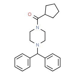 ChemSpider 2D Image | Cyclopentyl[4-(diphenylmethyl)-1-piperazinyl]methanone | C23H28N2O