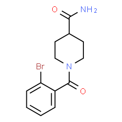 ChemSpider 2D Image | 1-(2-Bromobenzoyl)-4-piperidinecarboxamide | C13H15BrN2O2