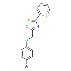 ChemSpider 2D Image | 2-{5-[(4-Bromophenoxy)methyl]-1,2,4-oxadiazol-3-yl}pyridine | C14H10BrN3O2