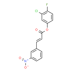 ChemSpider 2D Image | 3-Chloro-4-fluorophenyl (2E)-3-(3-nitrophenyl)acrylate | C15H9ClFNO4