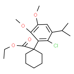 ChemSpider 2D Image | Ethyl 1-(2-chloro-3-isopropyl-5,6-dimethoxyphenyl)cyclohexanecarboxylate | C20H29ClO4