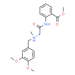 ChemSpider 2D Image | N-(3,4-Dimethoxybenzyl)-2-{[2-(methoxycarbonyl)phenyl]amino}-N-methyl-2-oxoethanaminium | C20H25N2O5