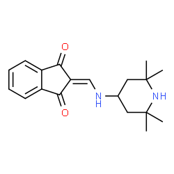 ChemSpider 2D Image | 2-[(2,2,6,6-Tetramethyl-piperidin-4-ylamino)-methylene]-indan-1,3-dione | C19H24N2O2