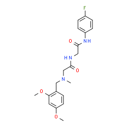 ChemSpider 2D Image | N-(2,4-Dimethoxybenzyl)-N-methylglycyl-N-(4-fluorophenyl)glycinamide | C20H24FN3O4