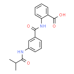 ChemSpider 2D Image | 2-{[3-(Isobutyrylamino)benzoyl]amino}benzoic acid | C18H18N2O4