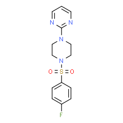 ChemSpider 2D Image | 2-{4-[(4-Fluorophenyl)sulfonyl]-1-piperazinyl}pyrimidine | C14H15FN4O2S