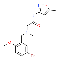 ChemSpider 2D Image | N~2~-(5-Bromo-2-methoxybenzyl)-N~2~-methyl-N-(5-methyl-1,2-oxazol-3-yl)glycinamide | C15H18BrN3O3