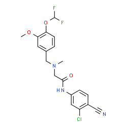 ChemSpider 2D Image | N-(3-Chloro-4-cyanophenyl)-N~2~-[4-(difluoromethoxy)-3-methoxybenzyl]-N~2~-methylglycinamide | C19H18ClF2N3O3