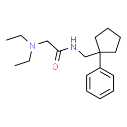 ChemSpider 2D Image | 2-(diethylamino)-N-[(1-phenylcyclopentyl)methyl]acetamide | C18H28N2O
