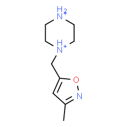 ChemSpider 2D Image | 1-[(3-Methyl-1,2-oxazol-5-yl)methyl]piperazinediium | C9H17N3O