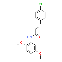 ChemSpider 2D Image | 2-((4-Chlorophenyl)thio)-N-(2,5-dimethoxyphenyl)acetamide | C16H16ClNO3S