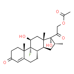 ChemSpider 2D Image | (11beta,16alpha)-9-Fluoro-11,17-dihydroxy-16-methyl-3,20-dioxopregn-4-en-21-yl acetate | C24H33FO6