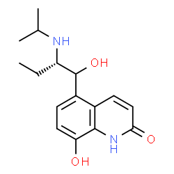 ChemSpider 2D Image | 8-Hydroxy-5-[(2S)-1-hydroxy-2-(isopropylamino)butyl]-2(1H)-quinolinone | C16H22N2O3