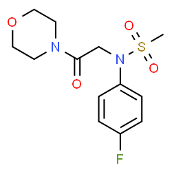 ChemSpider 2D Image | N-(4-Fluorophenyl)-N-[2-(4-morpholinyl)-2-oxoethyl]methanesulfonamide | C13H17FN2O4S