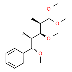 ChemSpider 2D Image | [(1S,2R,3S,4R)-1,3,5,5-Tetramethoxy-2,4-dimethylpentyl]benzene (non-preferred name) | C17H28O4