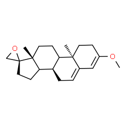 ChemSpider 2D Image | (8R,10R,13R,17R)-3-Methoxy-10,13-dimethyl-1,2,7,8,9,10,11,12,13,14,15,16-dodecahydrospiro[cyclopenta[a]phenanthrene-17,2'-oxirane] | C21H30O2