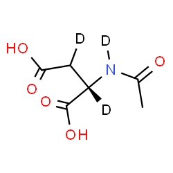 ChemSpider 2D Image | N-Acetyl(N,2,3-~2~H_3_)aspartic acid | C6H6D3NO5