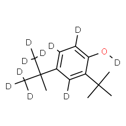 ChemSpider 2D Image | 4-[2-Methyl(~2~H_6_)-2-propanyl]-2-(2-methyl-2-propanyl)(O-~2~H_4_)phenol | C14H12D10O