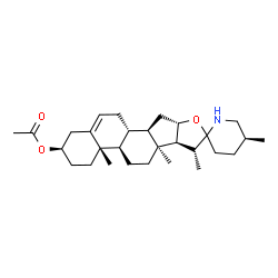 ChemSpider 2D Image | (3alpha,8alpha,9beta,10alpha,14beta,17beta,20beta,25S)-Spirosol-5-en-3-yl acetate | C29H45NO3