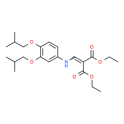 ChemSpider 2D Image | Diethyl {[(3,4-diisobutoxyphenyl)amino]methylene}malonate | C22H33NO6
